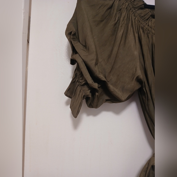 Mersea Hunter Green Fall Tulum Ruffle Dress New With Tags Size Medium - Picture 8 of 11